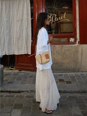 Zara Cream Lace Maxi Skirt
